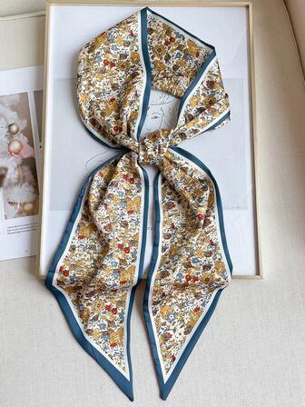 1入組女士花卉圖案時尚圍巾日常裝飾