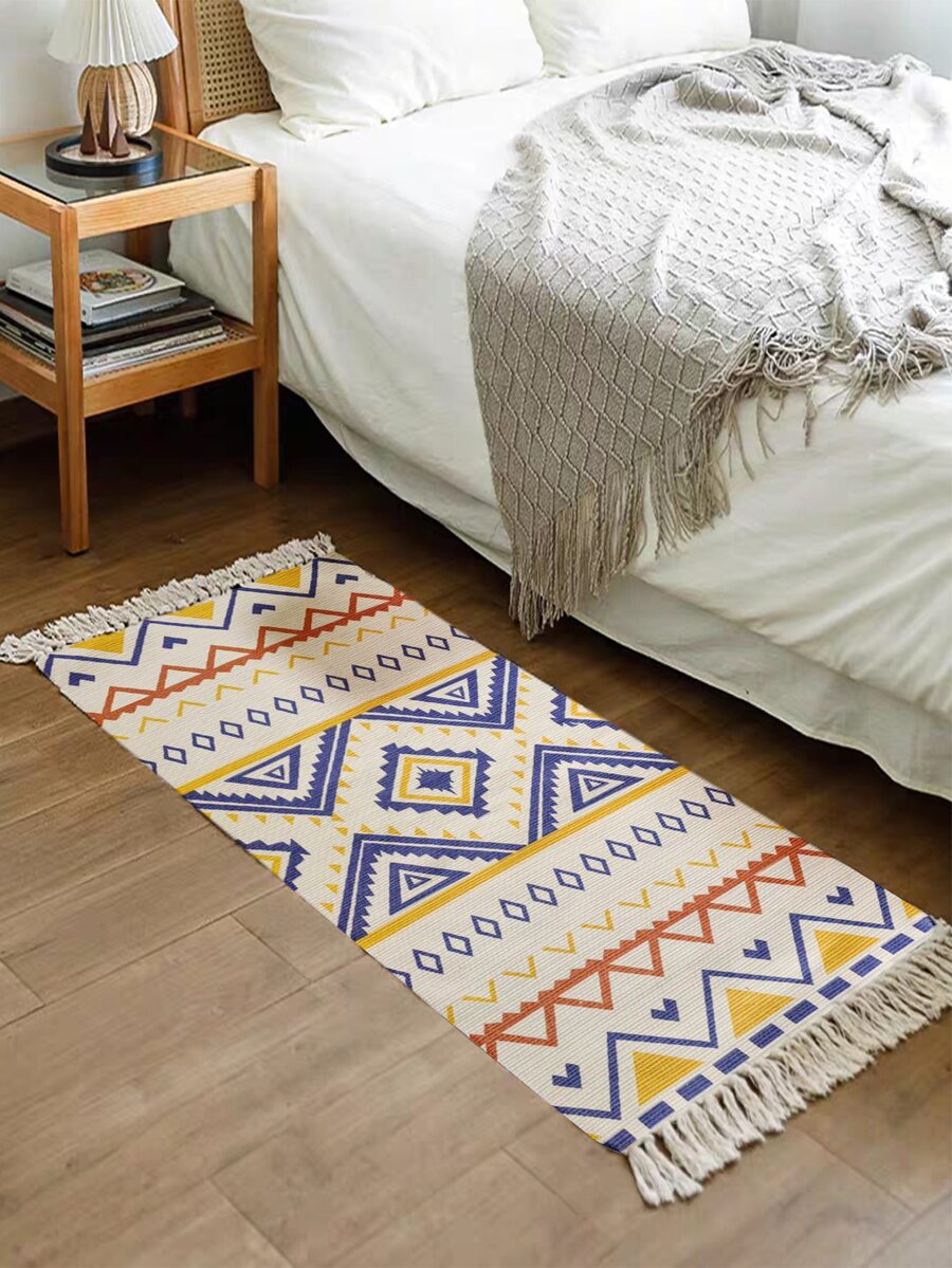 1 Tấm Thảm Họa Tiết Hình Học, Thảm Lót Sàn Polyester Hiện Đại Cho Gia Đình - Nhiều màu - Xem 1