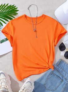 女孩熊和字母圖案T恤 - 橘色 - 查看 2