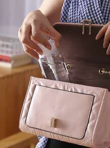 1 件便携式按压式透明瓶，适用于爽肤水/卸妆水/护肤品家居浴室装饰夏季 - 查看 5