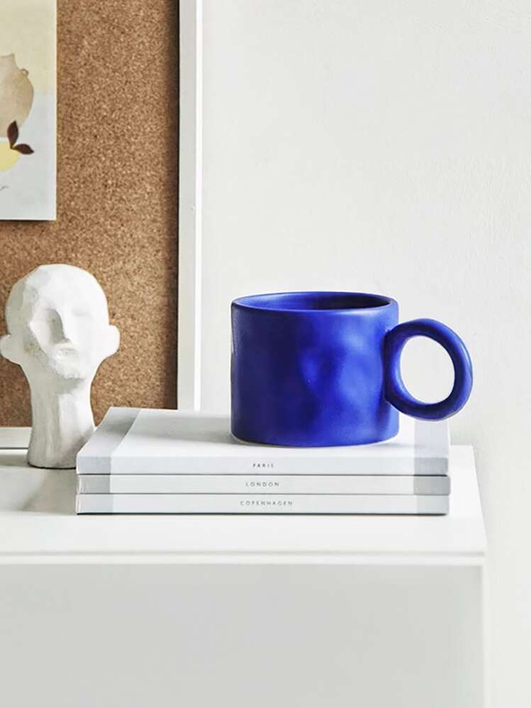 1個 磁器製マグ、濃い青色のマグ、家庭やオフィス、学校再開に使えます - ロイヤルブルー - 見る 1