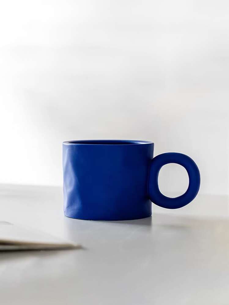 1個 磁器製マグ、濃い青色のマグ、家庭やオフィス、学校再開に使えます - ロイヤルブルー - 見る 4