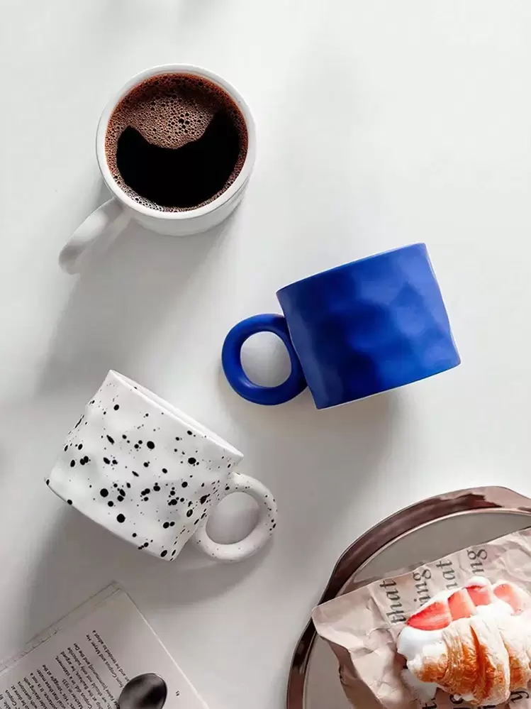 1個 磁器製マグ、濃い青色のマグ、家庭やオフィス、学校再開に使えます - ロイヤルブルー - 見る 5