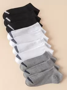 男士10對簡約風短襪 - 彩色 - 查看 1