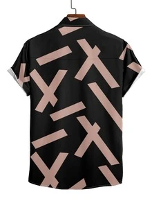Manfinity Homme Men Plus Geo Print Shirt - Black - View 2