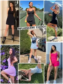 GLOWMODE 隱藏式口袋實色運動連衣裙