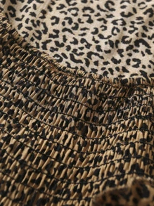 Aveloria Rosie Tie Shoulder Frill Trim Leopard Cami Dress Vacation Outfits Woman  - Multicolor - View 4