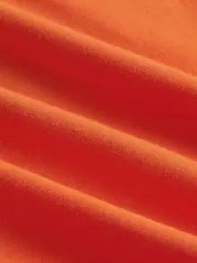 SHEIN EZwear 大碼字母圖案短款T恤 - 橘色 - 查看 4