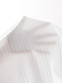 Firerie White Surplice Neck Rib-Knit Solid Crop Tee