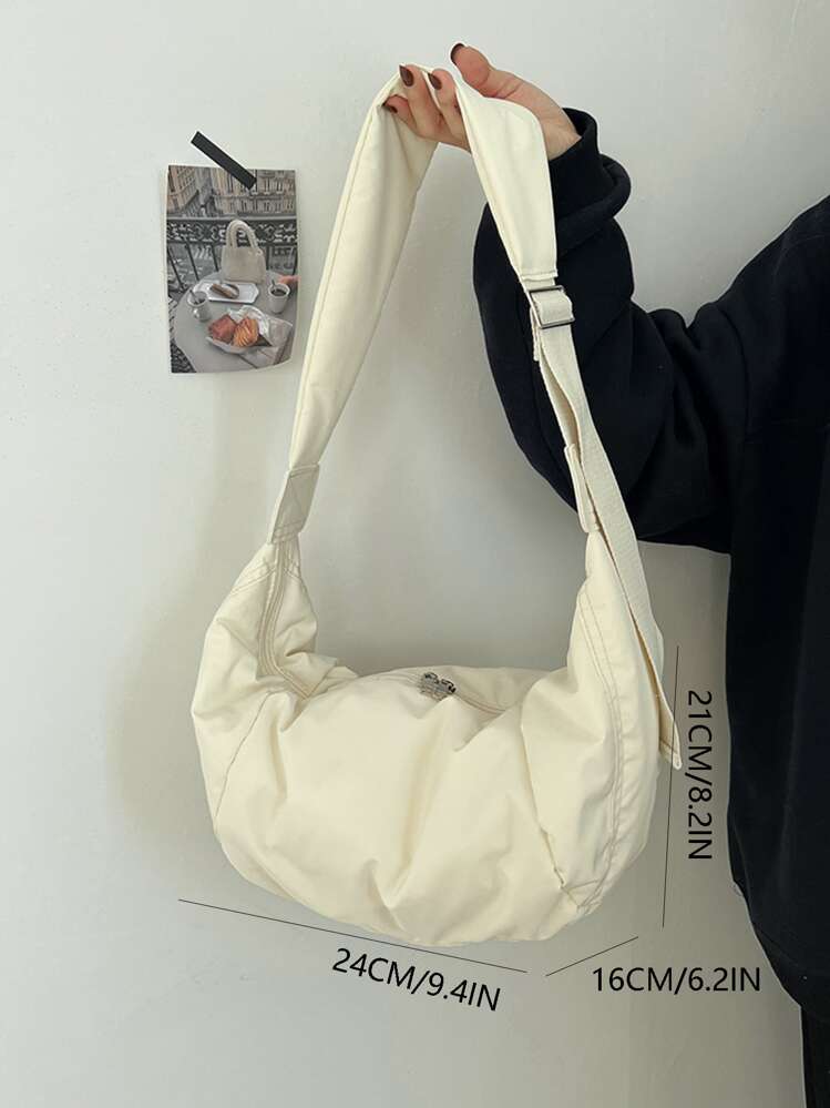 Minimalist Hobo Bag Small Beige - Beige - View 8