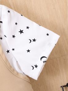 Bebé con estampado de estrella con lazo delantero 2 en 1 Camisa & Shorts - Multicolor - Ver 4