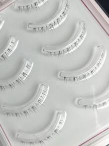 5 Pairs Bottom Eyelashes Lower False Lashes  Transparent Stem Natural Look Manga Eyelashes Japanese Makeup Anime False Eyelashes Makeup Tool - Black - View 8