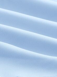 SHEIN MOD Solid Ruched Asymmetrical Neck Crop Top - Baby Blue - View 4