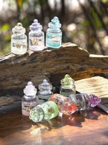 5入組/套隨機ABS花園裝飾品,現代許愿瓶設計花園雕像適用於戶外