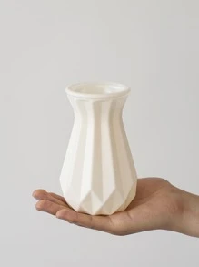 1pc Plastic Flower Vase, Modern White Vase For Flower For Home