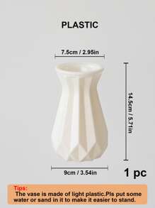 1pc Plastic Flower Vase, Modern White Vase For Flower For Home