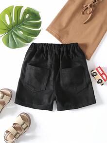 Toddler Boys Slant Pocket Denim Shorts - Black - View 2