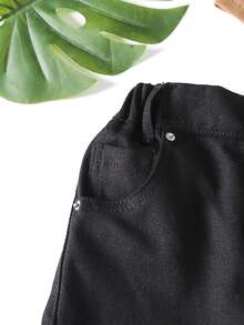 Toddler Boys Slant Pocket Denim Shorts - Black - View 3