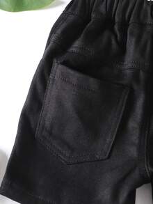 Toddler Boys Slant Pocket Denim Shorts - Black - View 4