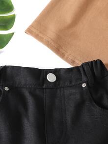 Toddler Boys Slant Pocket Denim Shorts - Black - View 6