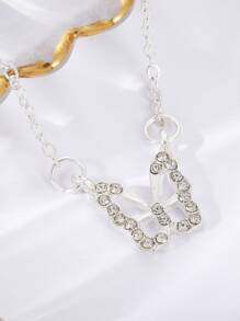 Máy Tính Thời Trang Hợp Kim Kẽm Kim Cương Giả Trang Trí Bướm Mặt Dây Chuyền Vòng Cổ Cho Nữ Trang Trí Hàng Ngày - Bạc - Xem 3