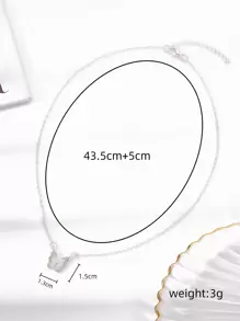 Máy Tính Thời Trang Hợp Kim Kẽm Kim Cương Giả Trang Trí Bướm Mặt Dây Chuyền Vòng Cổ Cho Nữ Trang Trí Hàng Ngày - Bạc - Xem 6