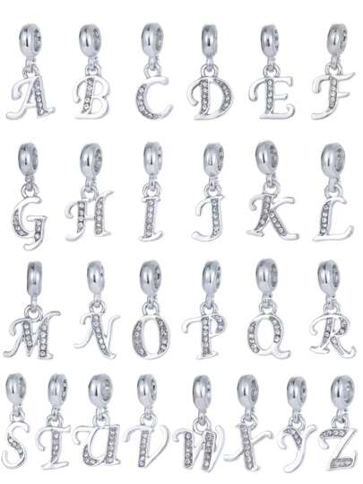 1pc Fashion Zinc Alloy Rhinestone Letter DIY Pendant For Women For DIY Jewelry Making