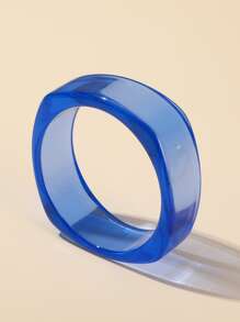 1pc Fashion Polyresin Geometric Design Transparent Bangle For Women For Daily Decoration - Blue - View 2