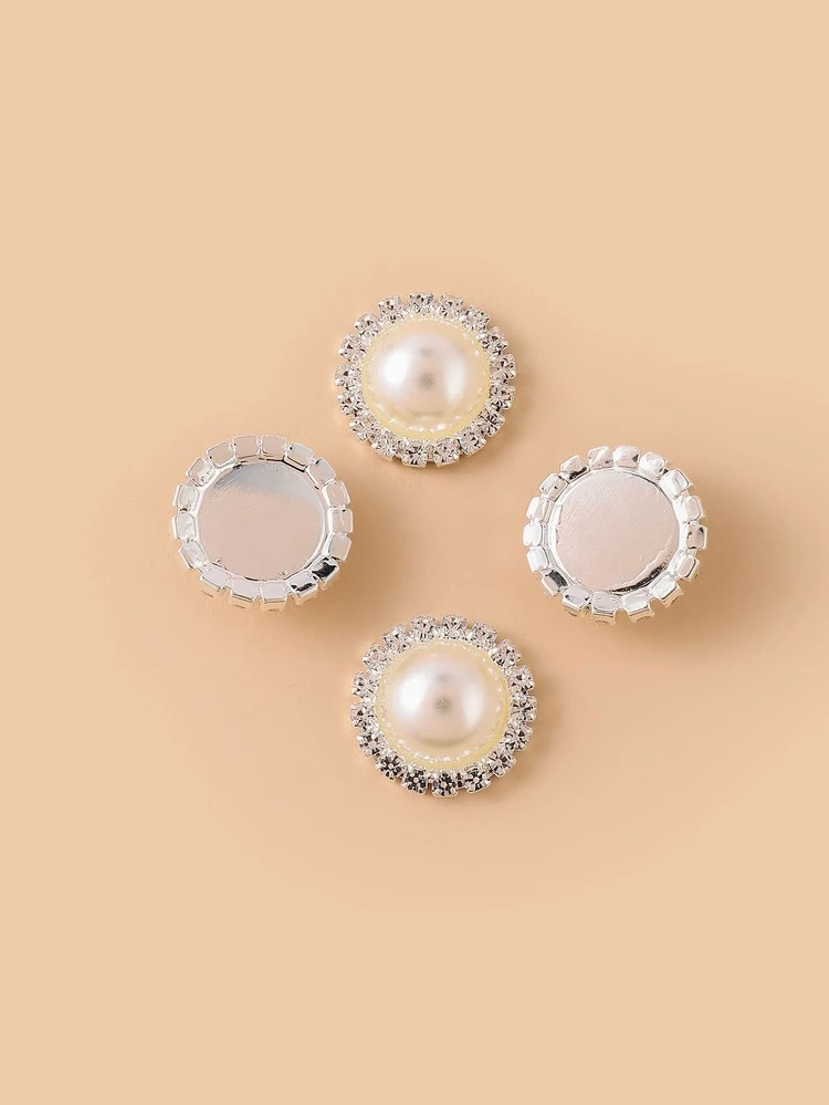 5pcs Women Rhinestone & Faux Pearl Decor Fashionable DIY Hair Accessory For Hair Decoration