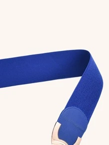 1 件女士糖果色纯色对称扣弹力时尚腰带连衣裙腰带适合牛仔裤夏季、学校秋季、秋季、万圣节 - 寶藍色 - 查看 5