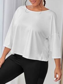 SHEIN Daily&Casual Camiseta deportiva girante de espalda abierta de hombros caídos