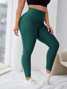 Gameset SHEIN Sport Leggings deportivos unicolor control de barriga - Verde Oscuro - Ver 5