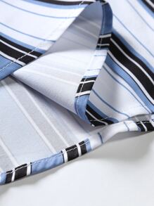 Manfinity RSRT 男士條紋圖案襯衫和腰部抽繩短褲不帶T恤 - 彩色 - 查看 5