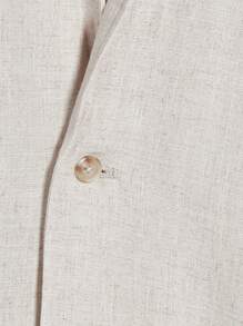 Manfinity VCAY Men Solid Lapel Neck Shirt & Drawstring Waist Trousers - Beige - View 4