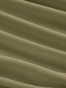 SHEIN MOD Top crop de un hombro fruncido - Verde militar - Ver 3