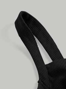 SHEIN MOD Bustier Wide Strap Top Corset Top - Black - View 6