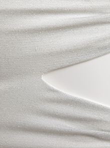 SHEIN VCAY Ruched Tube Top & Cut Out Bodycon Skirt - White - View 9