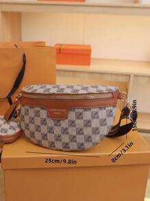 女士們簡約風素色運動休閒街騎術大容量多功能胸包