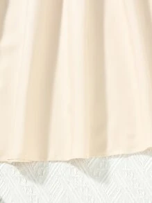 Chicas Falda amplia con botón delantero - Caqui - Ver 5