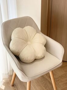 1pc Beige Decorative Pillow, Modern Polyester Flower Design Throw Pillow For Home - Beige - View 1