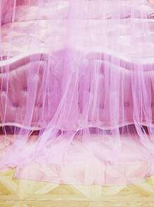 1pc Polyester Mosquito Net, Modern Bed Canopy For Bedroom - Pink - View 3