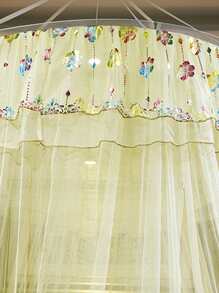 High Density Round Ceiling Mounted Mosquito Net, Solid Color, Easy Installation, Convenient Storage, Suitable For Home Bedroom, Outdoor Travel, Student Dormitory - Pink - View 4