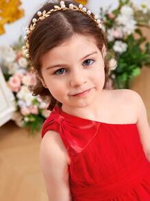 SHEIN Đầm bé gái Nơ Bướm phân lớp Dây kéo màu trơn Buổi tiệc - Đỏ - Xem 6