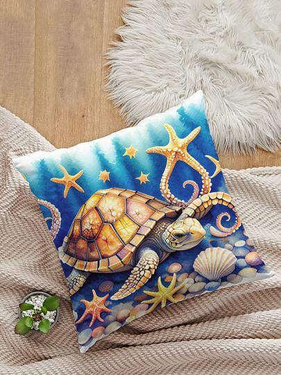 1入組龜紋裝飾抱枕套現代客廳布藝靠墊套家居裝飾