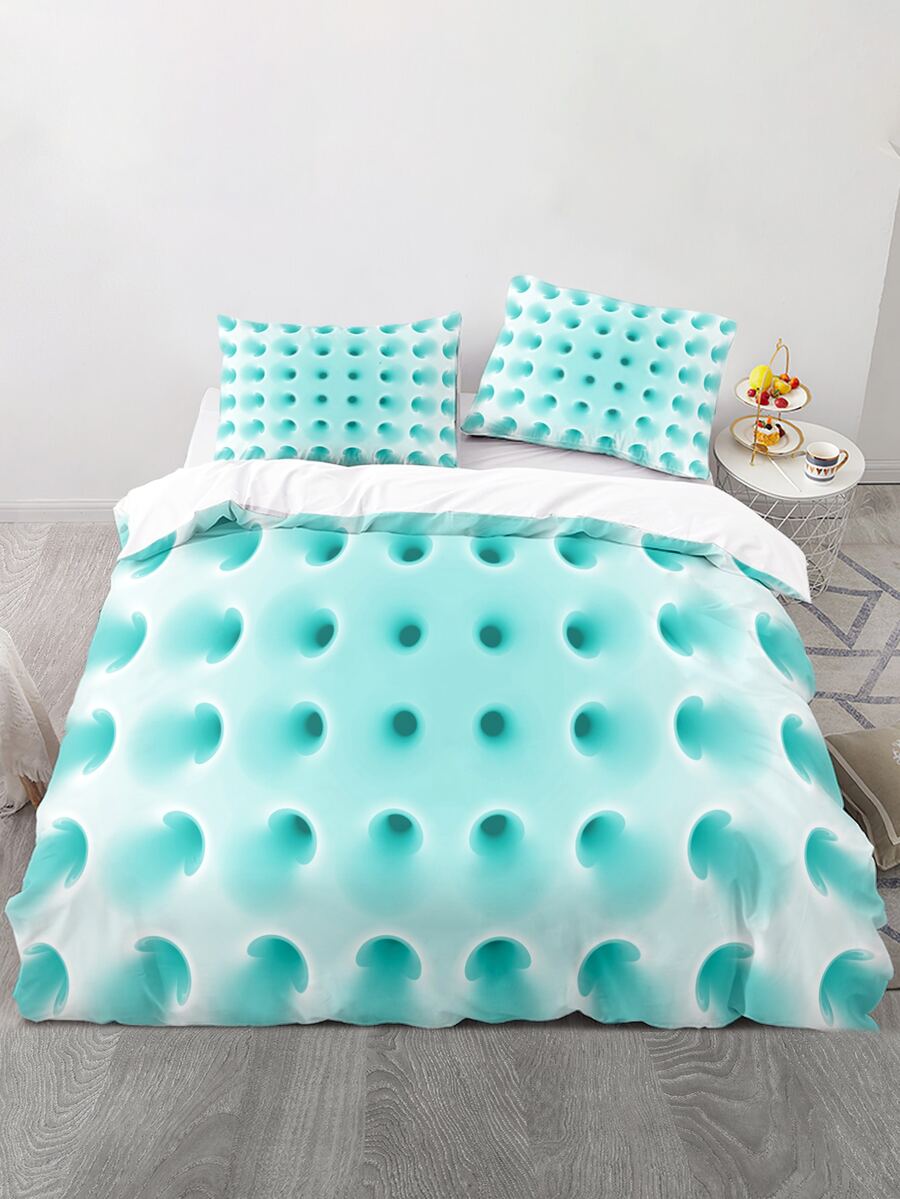 3 piezas/set set fundas de edredón con patrón geométrico (1 funda de edredón, 2 fundas de almohada), set ropa de cama de tela moderna para el hogar - Multicolor - Ver 1