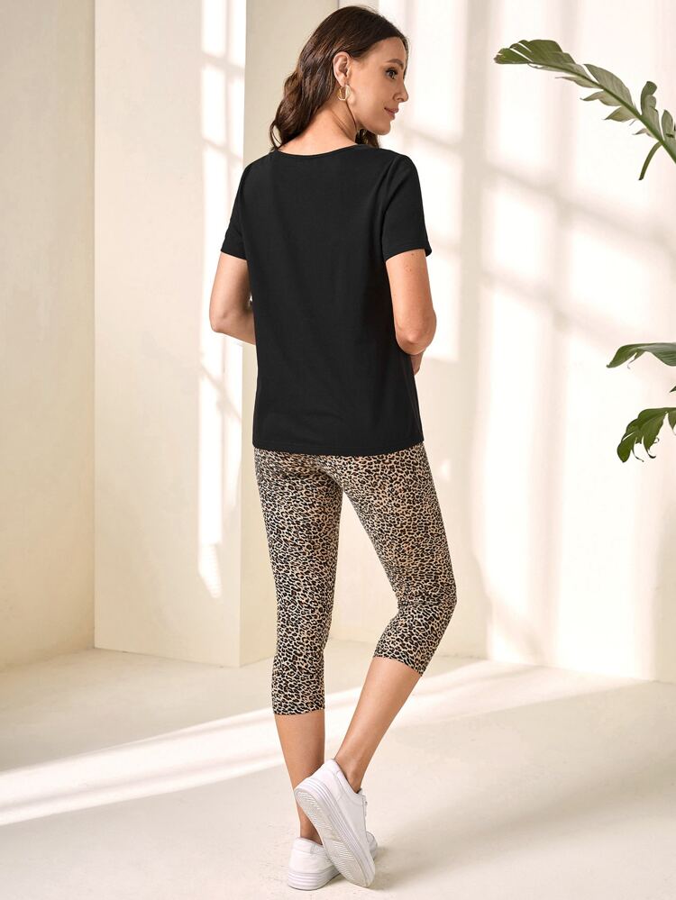 Leopard Print Tee & Leggings
