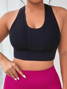 Yoga Basic Sujetador deportivo con abertura de espalda nadadora - Negro - Ver 2