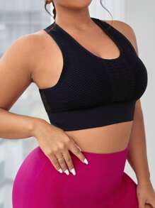 Yoga Basic Sujetador deportivo con abertura de espalda nadadora - Negro - Ver 3