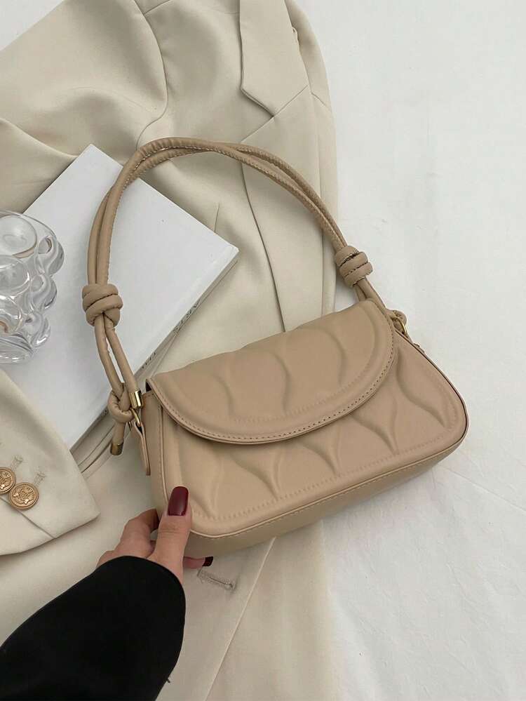 Small Saddle Bag Geometric Embossed Khaki - Khaki - View 3