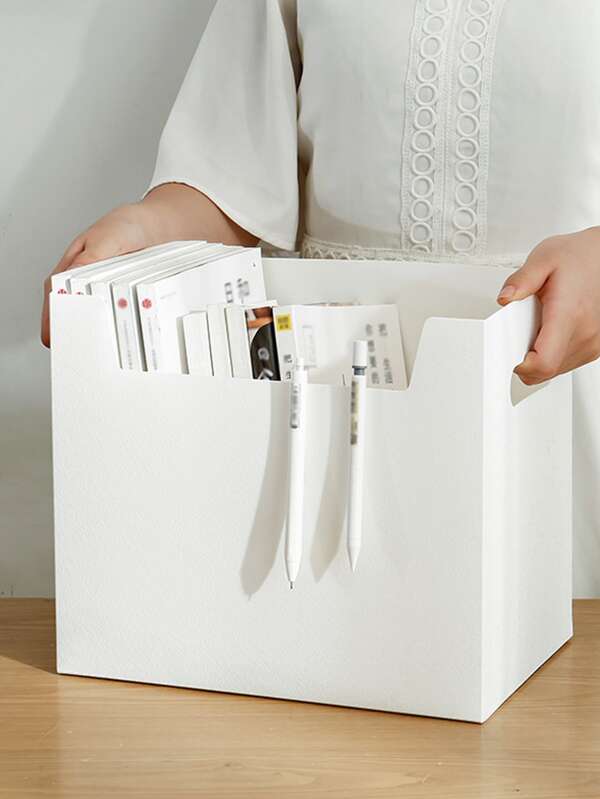 1pc Solid Color Decorative Bookend, Simple Foldable Bookend For Office